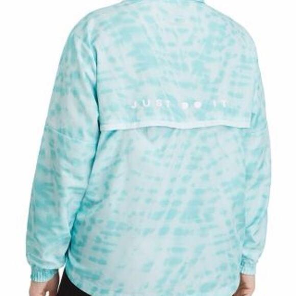 Nike Dri-FIT Lightweight Abstract Teal Running Jacket Size Small Like new - Picture 3 of 8